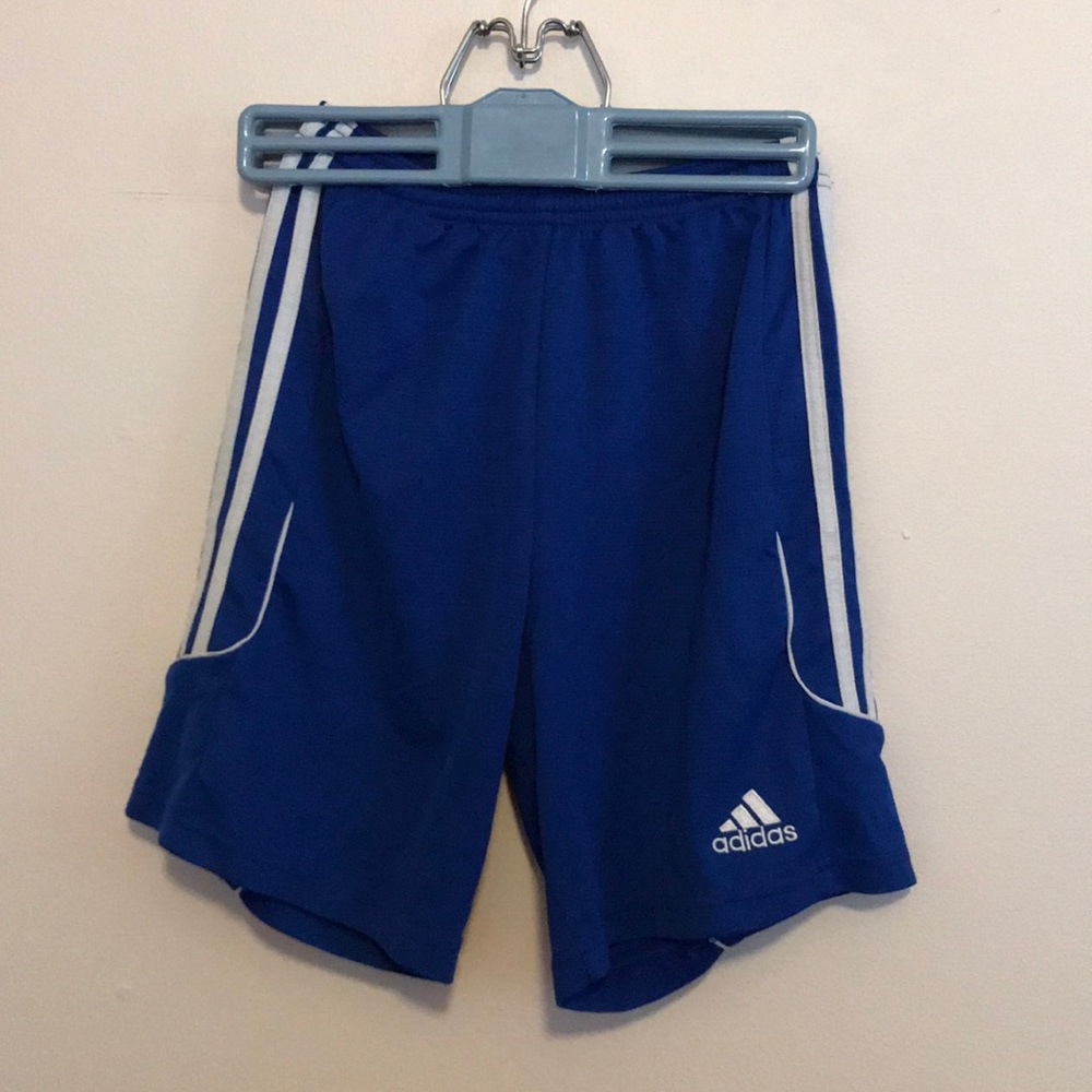 Blue soccer adidas shorts
